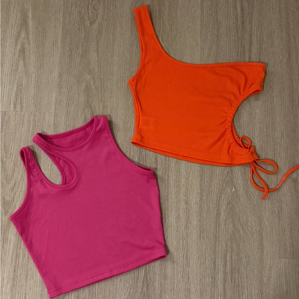 Stylish Pink and Orange Women's Tops